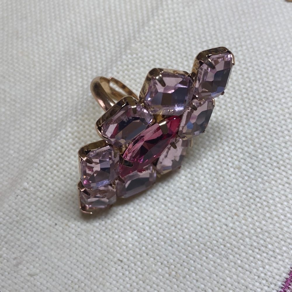 Pink Rhinestones Ring - Picture 2 of 3